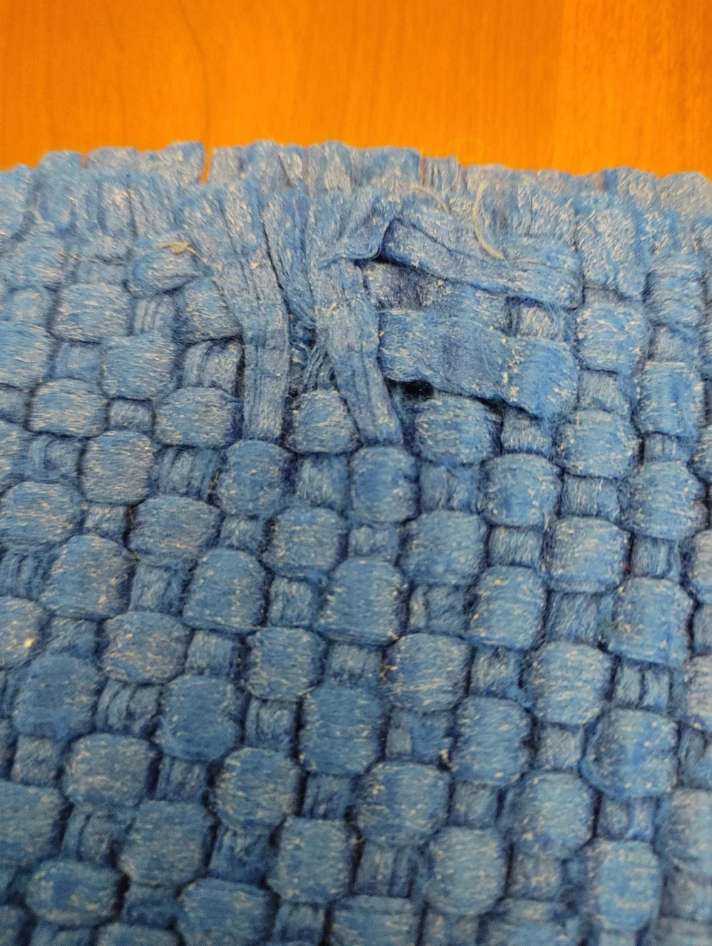 Set of 4 Blue Textured VTG Placemats Colonial 70s (396rll1)